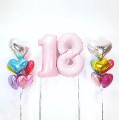 16 plus heart shape foil balloons